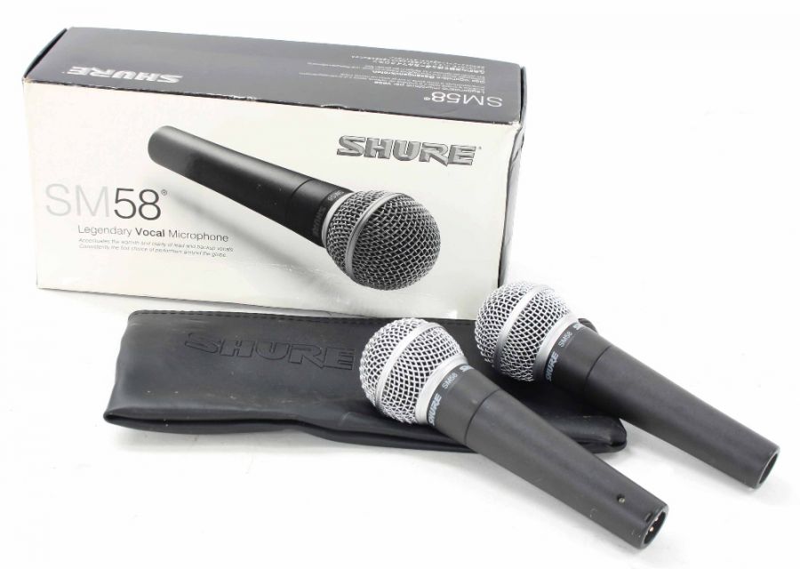 Pair of Shure SM58 Condenser microphones