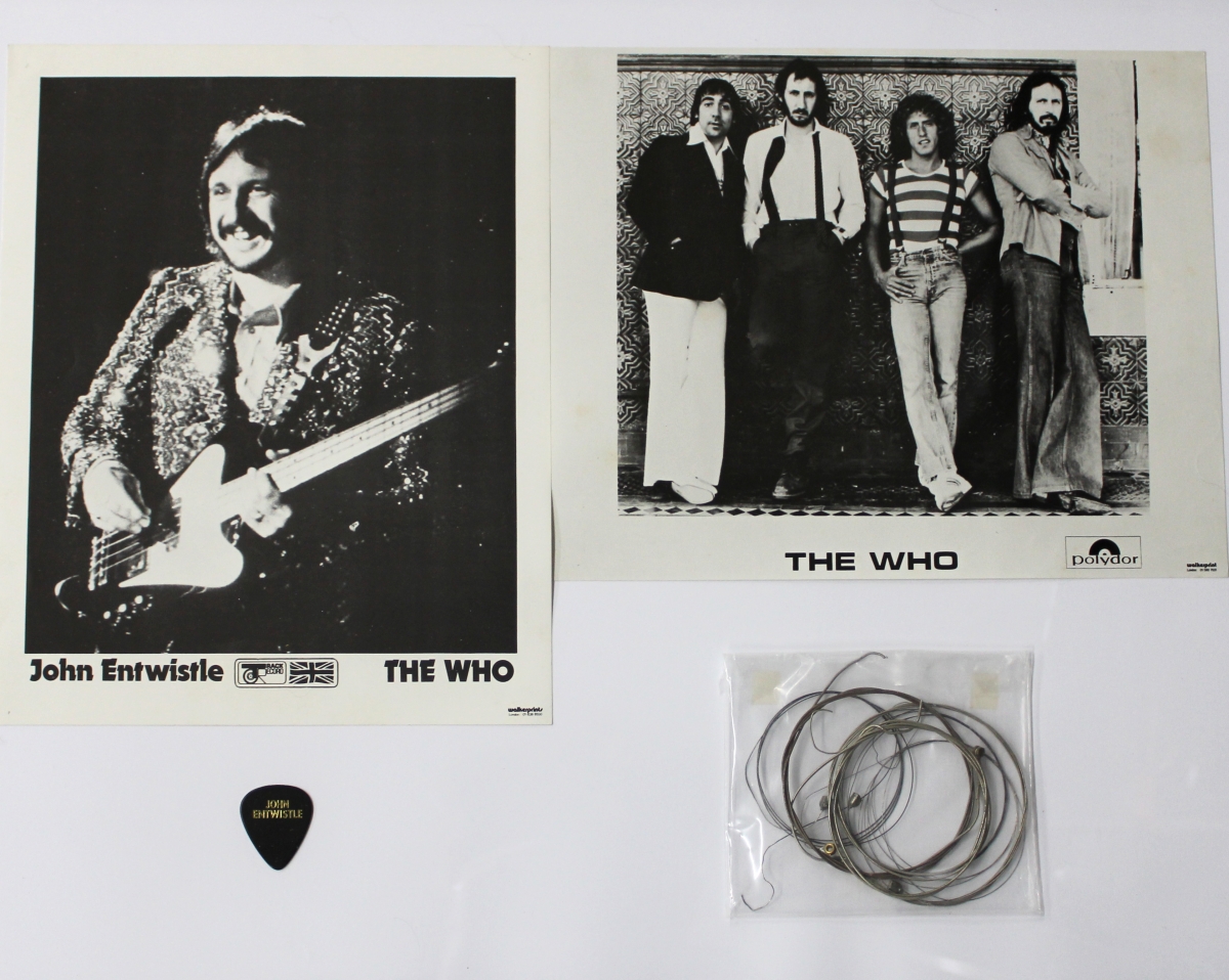 John Entwistle (The Who) a set of John Entwistle's electric guitar strings and a John